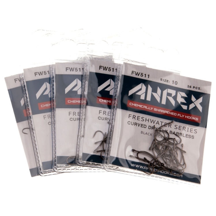 Ahrex Fw511 Curved Dry Hook Barbless #16 Trout Fly Tying Hooks